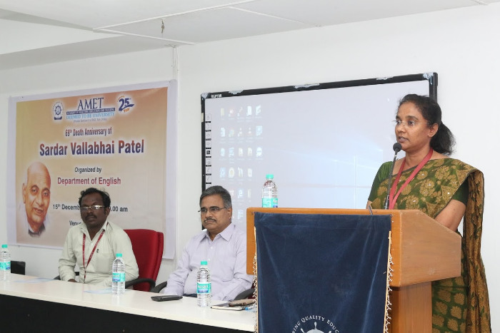 Dept. of English organized 69th Death Anniversary of Sardar Vallabhai Patel