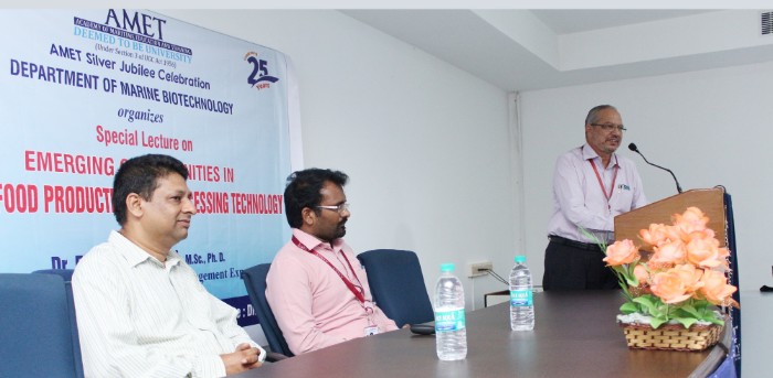 Special Lecture on ‘Emerging Opportunities in Marine Food Production and Processing Technology’ delivered